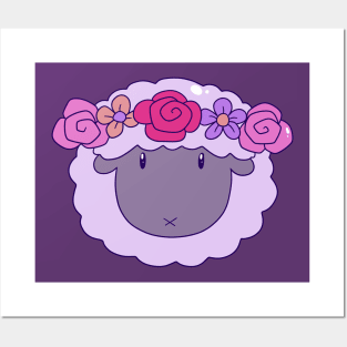 Flower Crown Sheep Face Posters and Art